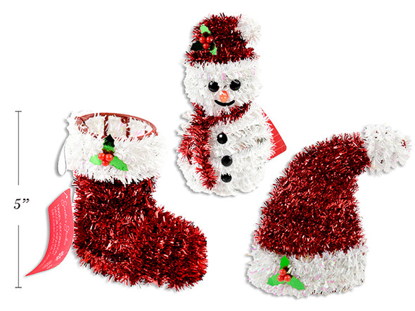 Table Decorations 3D Tinsel . 3 Asst.Styles. Cht, MOQ:24