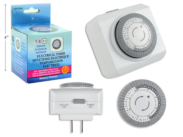 Timer-Indoor/Electrical 24-Hour Repeating Cycle. 5th Panel Colour Box., MOQ:6