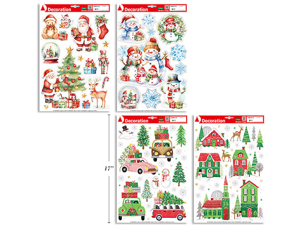 Window Clings (Glitter) 4 Asst.Styles English Only, MOQ:18