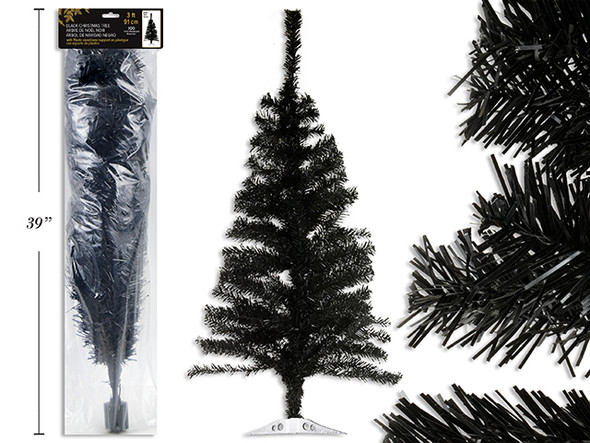 Tree 3ft Black w/100 Tips. Plastic Stand. Pbh, MOQ:3