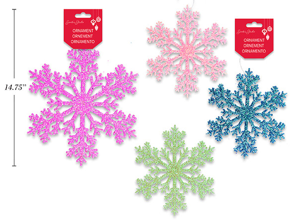Ornaments-Candy Shop Snowflake  9.9in 4 Asst: Green / Blue / Pink / Purple. h/c., MOQ:12