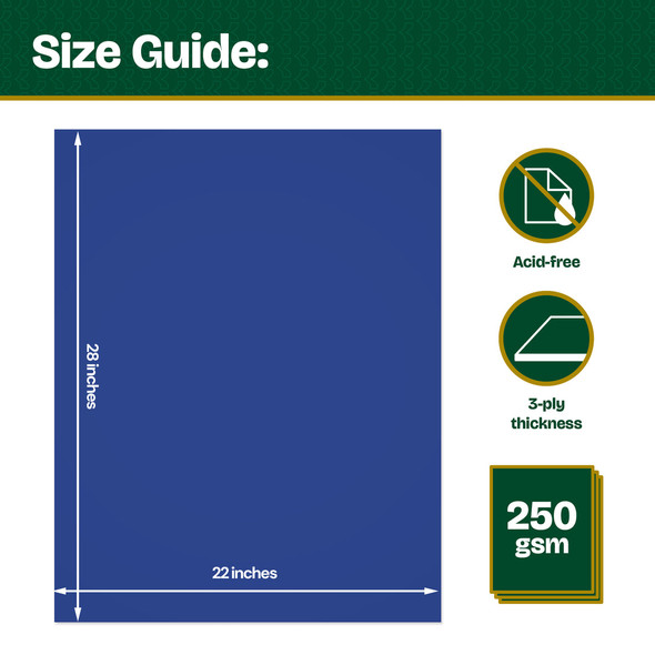 Poster Board 3 Ply 22"x 28" Dark Blue (25/Box)