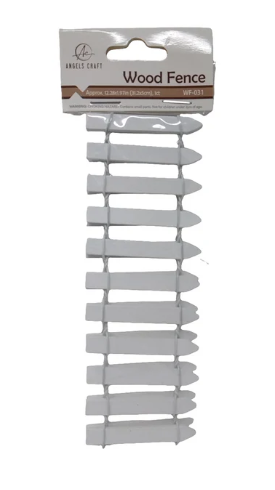 Wood Fence-White 12.28 x 1.97 in (31.2x5cm)