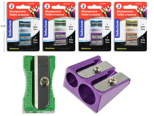 Sharpener Combo-1 Hole + 2 Hole  Assorted Colors/Aluminum B/C
