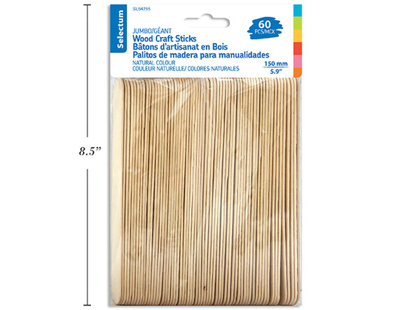 Craft Sticks Natural-Jumbo 5.9" 60ct.