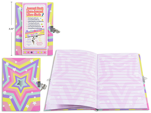 Journal Book w/Lock (Hardcover) 5.9" x 8.26"