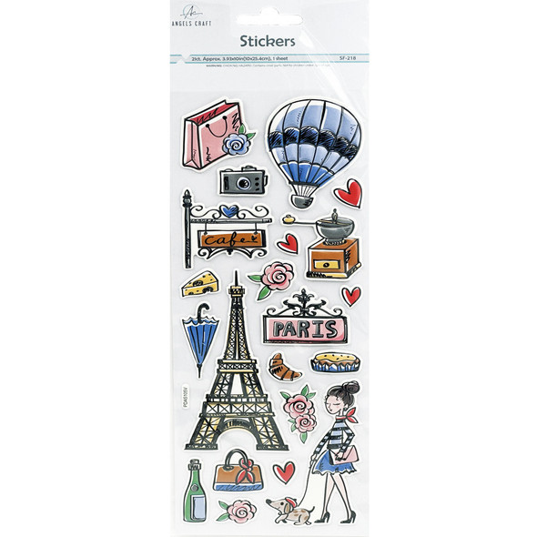 Stickers- Bonjour Paris Puffy Stickers