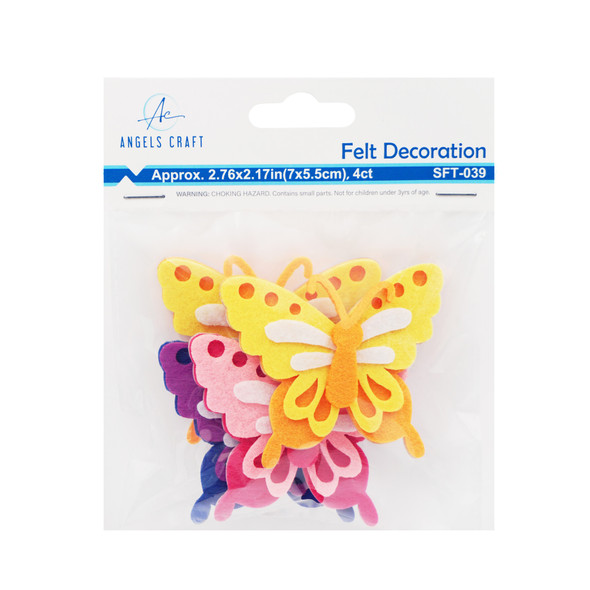 Felt Stickers-Butterflies 4ct