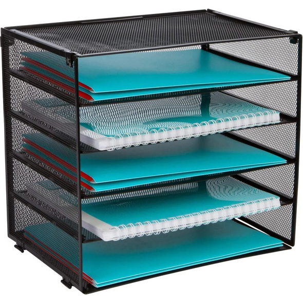 Desk Organizer Tray 5 Tiers-Mesh Black