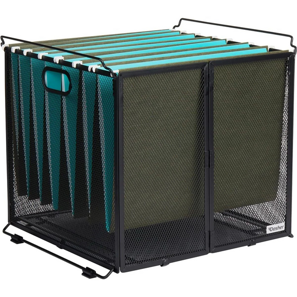 Hanging File Folder Organizer Mesh Black