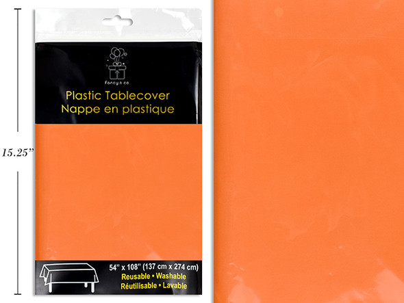 Tablecover 54 x 108" Heavy Duty Orange Plastic/Rectangular