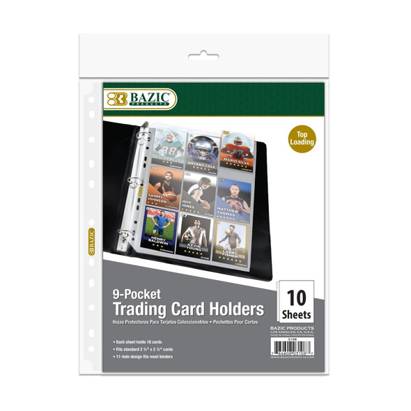 Sheet Protectors-Sports Card Holders (Top Loading/9 Pockets) 10ct.