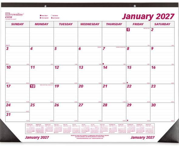 Desk Pad Calendar 2027 Monthly