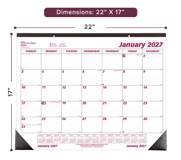 Desk Pad Calendar 2027 Monthly