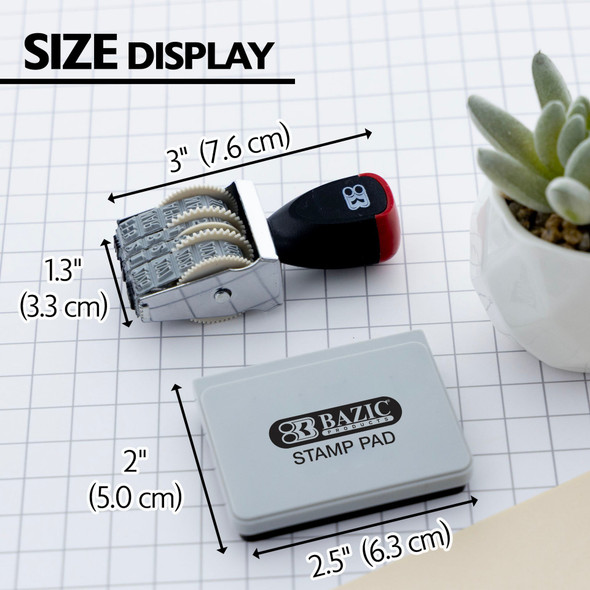 Stamp Bazic-Date & Ink Pad (Black Ink)
