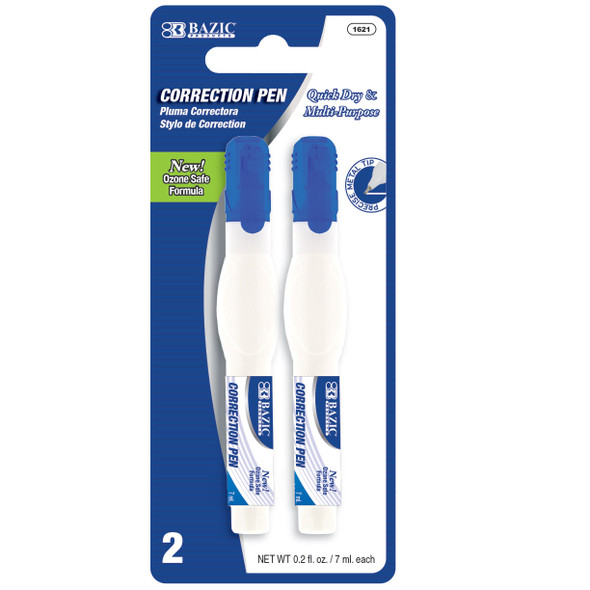 Correction Pen w/Metal Tip 0.2oz. (7ml)  2ct.