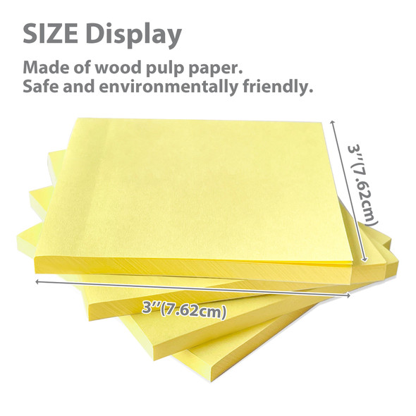 Stick On Notes 3"x 3" Yellow (50 Sheets Per Pad) 4ct.