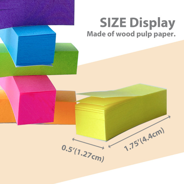 Page Markers-Stick On/Neon Colors (100 Sheets Per Pad) 10ct.