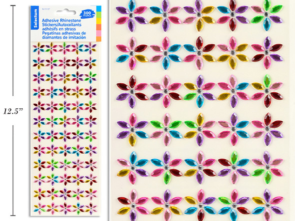 Stickers-Flower Shapes (Rhinestone) 300ct.