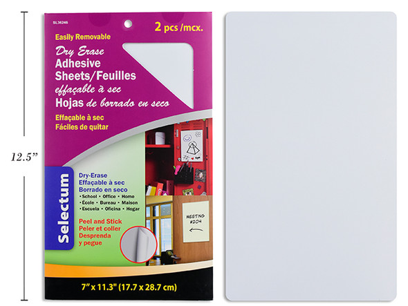Dry Erase Removable Adhesive Sheets  7 x 11.3"  2ct.