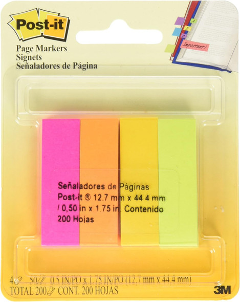 Page Markers Post-It Assorted Colors 200Pk