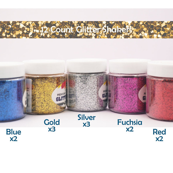 Glitter Shaker-Assorted Primary Colors 12ct.