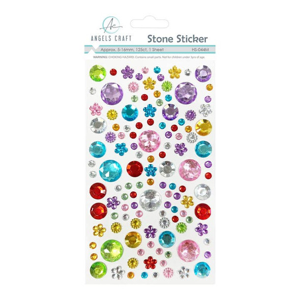 Stickers-Flower Shapes (Stone-Multicolor) 125ct.