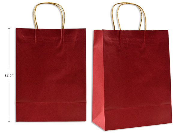 Gift Bags Red-Large w/Twisted Paper (Kraft Paper) 2ct.