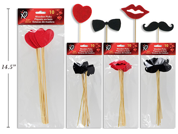 Picks-Assorted Styles (Wood/Felt Die-Cut) 9.25in 10ct.