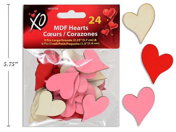 Hearts (Die-Cut MDF) 24ct.
