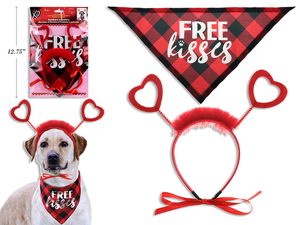 Pet Costume Headband w/Bandana Set/2