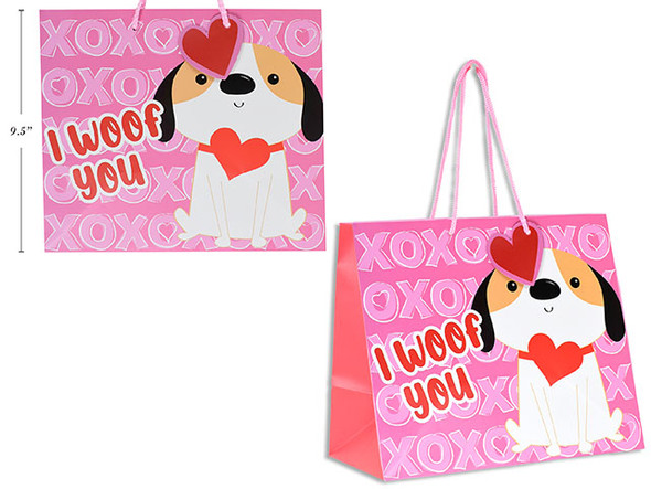 Matte Cartoon Horizontal Giftbag - Med. PP Handle. J-hook w/Gifttag. English Only