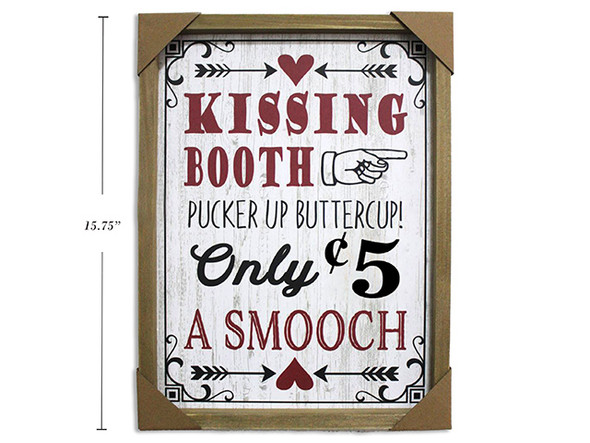 15.75in x 11.75in V'tine Vintage Sign Framed MDF Plaque. English Only