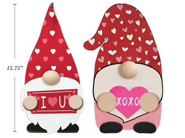 15.75in x 8in Gnome Embossed Metal Hanging Plaque. 2 Asst.Styles. Cht.