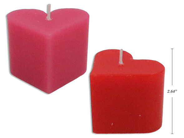 2.64in(L) Die-Cut Heart Shape Sundried Rose Aniseed Scented Candle. 2 Cols: Red / Pink.