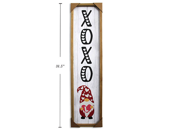 31.5in x 7-7/8in V'tine Gnome Framed MDF Plaque. English Only