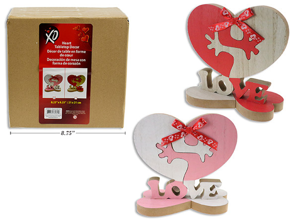 8.25in Die-Cut Puzzle Heart Tabletop Decoration w/Ribbon. Brown Box w/Colour Label. English Only