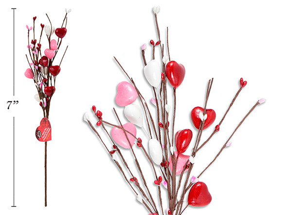 20in 15-Stems V'tine Heart w/Berry Pick. Cht.