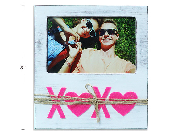 7.87in x 7.09in 2-Layers XOXO MDF Photo Frame. Fits 4R Photos.