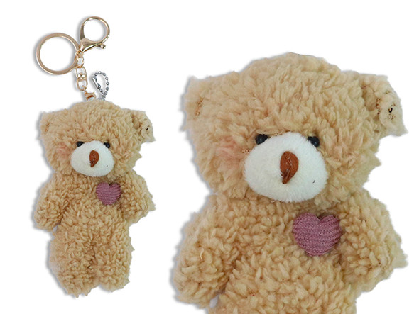 5.5in x 3.94in Plush Bear Keyring. 2 Asst.Colours. Cht.