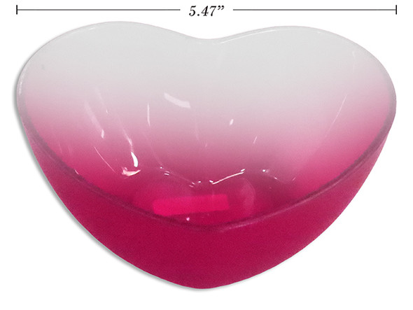 5.47in(L) V'tine Gradient Frosted Heart Bowl.