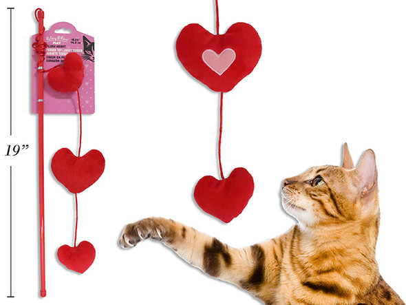 18.25in V'tine Cat Teaser Toy. t.o.c.