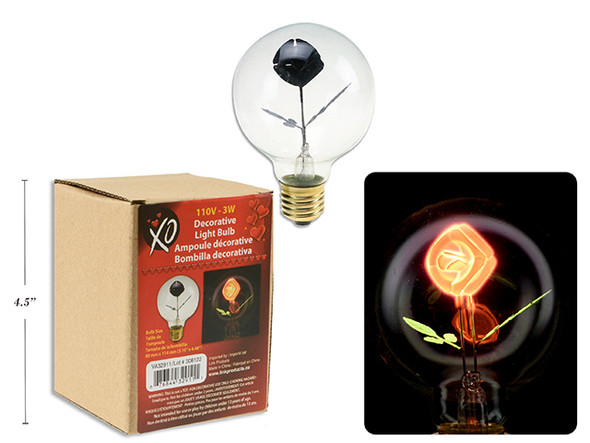 110V 3W Vtine Decorative Light Bulb.