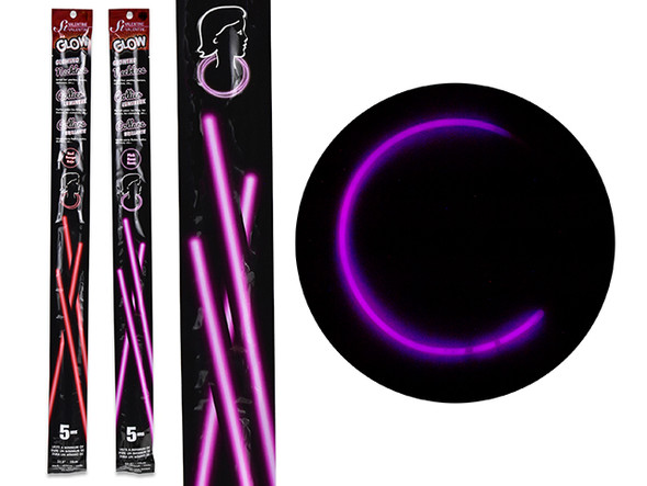10pk 22in V'tine Glow Necklace. 2 Cols: Red / Pink. Peggable Printed Bag.