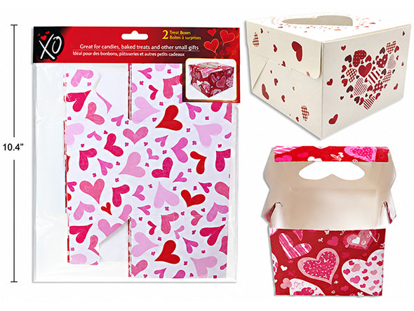 3pk 5.9in x 3.94in V'tine Candy /Treat Window Box. 3 Asst.Design/Pack. Pbh.