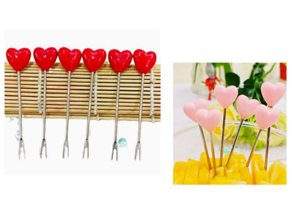 6pk 3D Heart Shaped Cocktail Pick. pbh.
