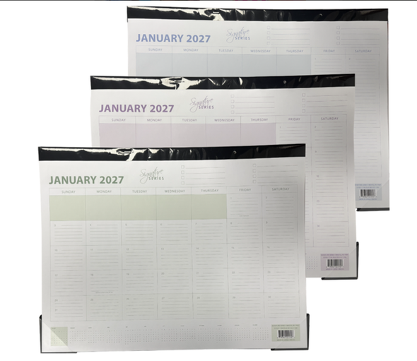 Desk Pad Calendar 2027- 22" X 17" Assorted Colors