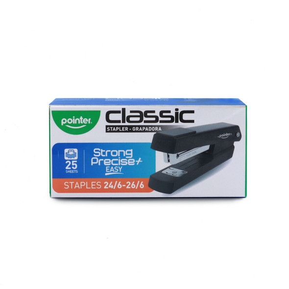 Stapler Pointer Black Half-Strip/Metal (25 Sheet Capacity)