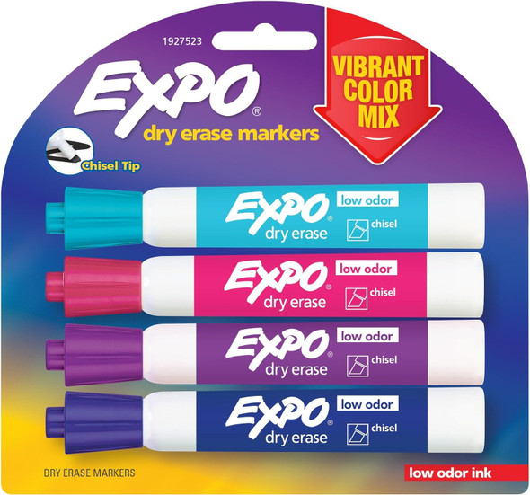 Dry Erase Markers Assorted Colors/Chisel Tip EXPO 4Pk Dry Erase Markers Assorted Colors/Chisel Tip EXPO 4Pk