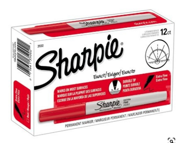 Markers 12Pk Extra Fine/Red SHARPIE